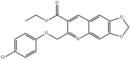 ethyl6-[(4-chlorophenoxy)methyl][1,3]dioxolo[4,5-g]quinoline-7-carboxylate Struktur