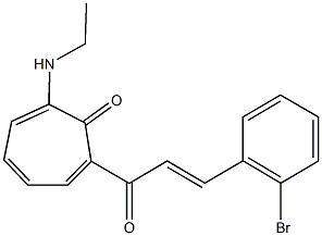 2-[3-(2-bromophenyl)acryloyl]-7-(ethylamino)-2,4,6-cycloheptatrien-1-one Struktur