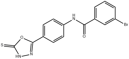 3-bromo-N-[4-(5-sulfanyl-1,3,4-oxadiazol-2-yl)phenyl]benzamide Struktur