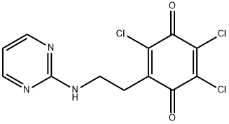 2,3,5-trichloro-6-[2-(2-pyrimidinylamino)ethyl]benzo-1,4-quinone Struktur