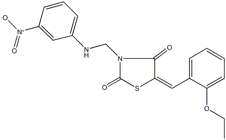 5-(2-ethoxybenzylidene)-3-({3-nitroanilino}methyl)-1,3-thiazolidine-2,4-dione Struktur