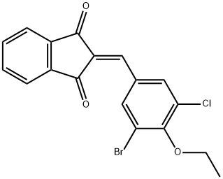 2-(3-bromo-5-chloro-4-ethoxybenzylidene)-1H-indene-1,3(2H)-dione Struktur