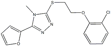 3-{[2-(2-chlorophenoxy)ethyl]sulfanyl}-5-(2-furyl)-4-methyl-4H-1,2,4-triazole Struktur