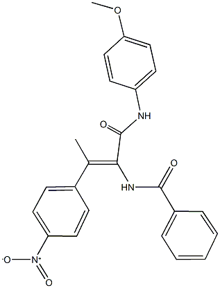 N-{2-{4-nitrophenyl}-1-[(4-methoxyanilino)carbonyl]-1-propenyl}benzamide Struktur