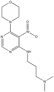 4-{6-{[3-(dimethylamino)propyl]amino}-5-nitro-4-pyrimidinyl}morpholine Struktur