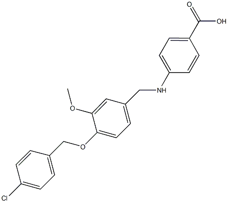 4-({4-[(4-chlorobenzyl)oxy]-3-methoxybenzyl}amino)benzoicacid Struktur