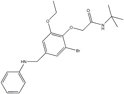 2-[4-(anilinomethyl)-2-bromo-6-ethoxyphenoxy]-N-(tert-butyl)acetamide Struktur