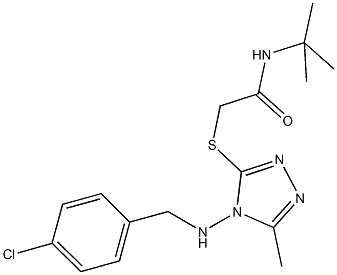 N-(tert-butyl)-2-({4-[(4-chlorobenzyl)amino]-5-methyl-4H-1,2,4-triazol-3-yl}sulfanyl)acetamide Struktur