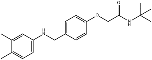 N-(tert-butyl)-2-{4-[(3,4-dimethylanilino)methyl]phenoxy}acetamide Struktur