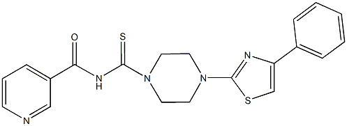 N-{[4-(4-phenyl-1,3-thiazol-2-yl)-1-piperazinyl]carbothioyl}nicotinamide Struktur