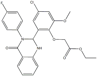 ethyl{4-chloro-2-[3-(4-fluorophenyl)-4-oxo-1,2,3,4-tetrahydro-2-quinazolinyl]-6-methoxyphenoxy}acetate Struktur