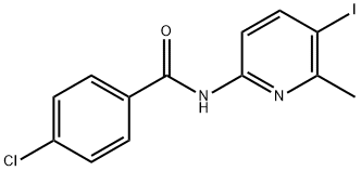 4-chloro-N-(5-iodo-6-methyl-2-pyridinyl)benzamide Struktur