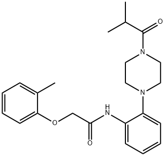 N-[2-(4-isobutyryl-1-piperazinyl)phenyl]-2-(2-methylphenoxy)acetamide Struktur