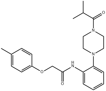 N-[2-(4-isobutyryl-1-piperazinyl)phenyl]-2-(4-methylphenoxy)acetamide Struktur