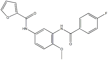 N-{3-[(4-fluorobenzoyl)amino]-4-methoxyphenyl}-2-furamide Struktur