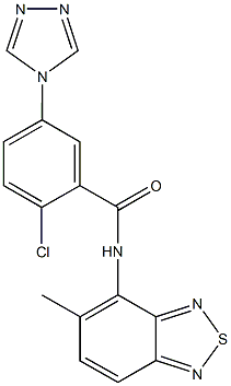 2-chloro-N-(5-methyl-2,1,3-benzothiadiazol-4-yl)-5-(4H-1,2,4-triazol-4-yl)benzamide Struktur