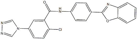 N-[4-(1,3-benzoxazol-2-yl)phenyl]-2-chloro-5-(4H-1,2,4-triazol-4-yl)benzamide Struktur