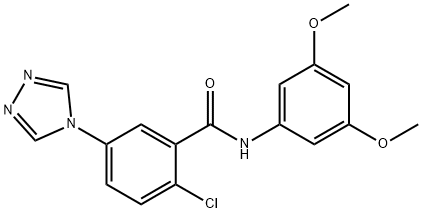 2-chloro-N-(3,5-dimethoxyphenyl)-5-(4H-1,2,4-triazol-4-yl)benzamide Struktur