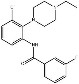 N-[3-chloro-2-(4-ethyl-1-piperazinyl)phenyl]-3-fluorobenzamide Struktur