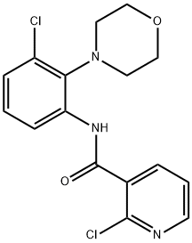 2-chloro-N-[3-chloro-2-(4-morpholinyl)phenyl]nicotinamide Struktur