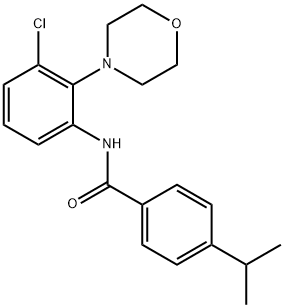 N-[3-chloro-2-(4-morpholinyl)phenyl]-4-isopropylbenzamide Struktur