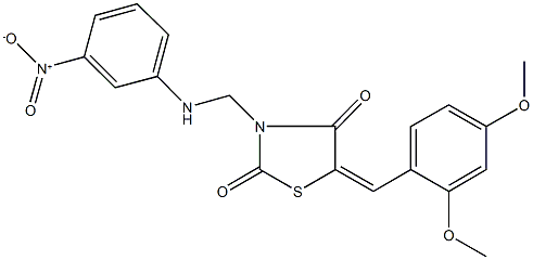 5-(2,4-dimethoxybenzylidene)-3-({3-nitroanilino}methyl)-1,3-thiazolidine-2,4-dione Struktur