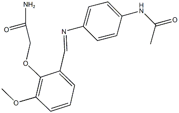 2-[2-({[4-(acetylamino)phenyl]imino}methyl)-6-methoxyphenoxy]acetamide Struktur