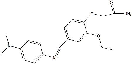 2-[4-({[4-(dimethylamino)phenyl]imino}methyl)-2-ethoxyphenoxy]acetamide Struktur