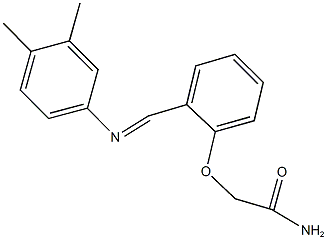 2-(2-{[(3,4-dimethylphenyl)imino]methyl}phenoxy)acetamide Struktur