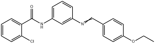 2-chloro-N-{3-[(4-ethoxybenzylidene)amino]phenyl}benzamide Struktur