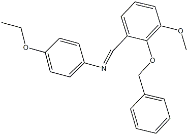 N-[2-(benzyloxy)-3-methoxybenzylidene]-N-(4-ethoxyphenyl)amine Struktur