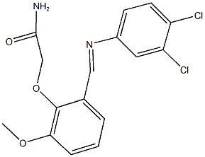 2-(2-{[(3,4-dichlorophenyl)imino]methyl}-6-methoxyphenoxy)acetamide Struktur