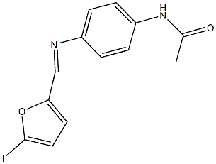 N-(4-{[(5-iodo-2-furyl)methylene]amino}phenyl)acetamide Struktur