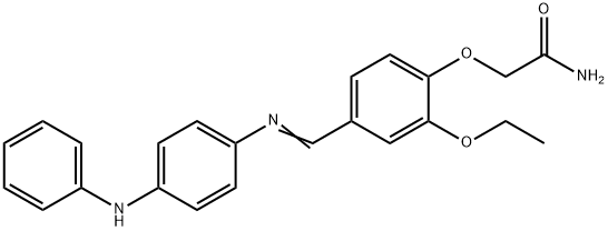 2-(4-{[(4-anilinophenyl)imino]methyl}-2-ethoxyphenoxy)acetamide Struktur