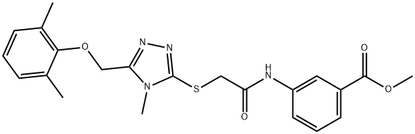 methyl3-{[({5-[(2,6-dimethylphenoxy)methyl]-4-methyl-4H-1,2,4-triazol-3-yl}thio)acetyl]amino}benzoate Struktur