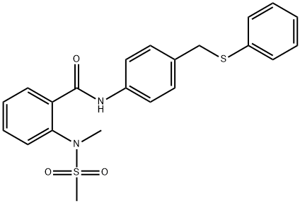 2-[methyl(methylsulfonyl)amino]-N-{4-[(phenylsulfanyl)methyl]phenyl}benzamide Struktur