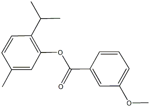 2-isopropyl-5-methylphenyl 3-methoxybenzoate Struktur