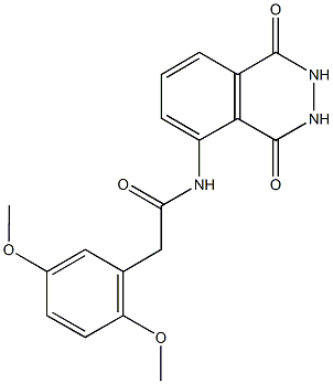 2-(2,5-dimethoxyphenyl)-N-(1,4-dioxo-1,2,3,4-tetrahydro-5-phthalazinyl)acetamide Struktur