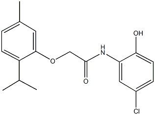 N-(5-chloro-2-hydroxyphenyl)-2-(2-isopropyl-5-methylphenoxy)acetamide Struktur