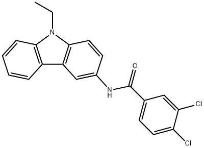 3,4-dichloro-N-(9-ethyl-9H-carbazol-3-yl)benzamide Struktur