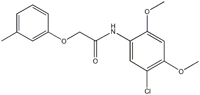 N-(5-chloro-2,4-dimethoxyphenyl)-2-(3-methylphenoxy)acetamide Struktur