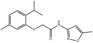 2-(2-isopropyl-5-methylphenoxy)-N-(5-methyl-3-isoxazolyl)acetamide Struktur