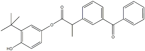 3-tert-butyl-4-hydroxyphenyl 2-(3-benzoylphenyl)propanoate Struktur