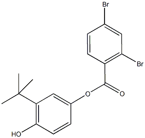 3-tert-butyl-4-hydroxyphenyl2,4-dibromobenzoate Struktur