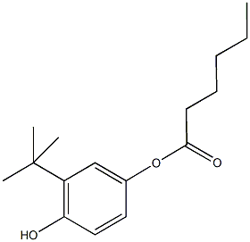 3-tert-butyl-4-hydroxyphenyl hexanoate Struktur