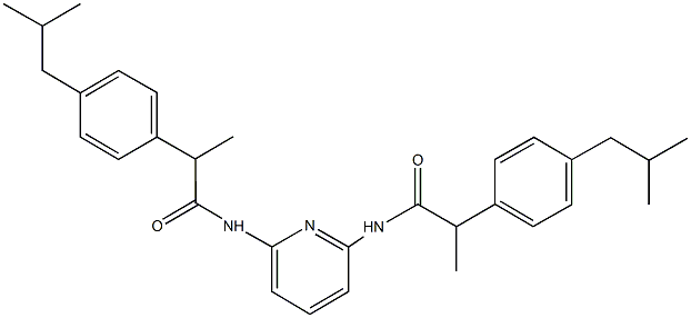 2-(4-isobutylphenyl)-N-(6-{[2-(4-isobutylphenyl)propanoyl]amino}-2-pyridinyl)propanamide Struktur