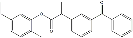 5-ethyl-2-methylphenyl 2-(3-benzoylphenyl)propanoate Struktur