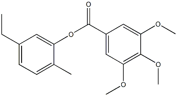 5-ethyl-2-methylphenyl3,4,5-trimethoxybenzoate Struktur