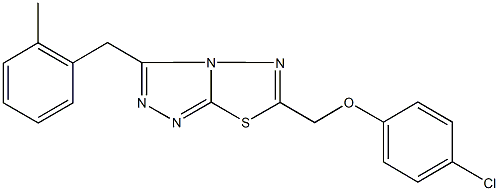 6-[(4-chlorophenoxy)methyl]-3-(2-methylbenzyl)[1,2,4]triazolo[3,4-b][1,3,4]thiadiazole Struktur