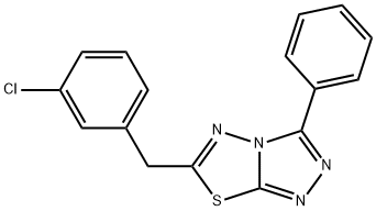 6-(3-chlorobenzyl)-3-phenyl[1,2,4]triazolo[3,4-b][1,3,4]thiadiazole Struktur